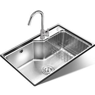 九牧卫浴厨房水槽大单槽洗菜盆304不锈钢洗碗槽家用台下淘菜盆