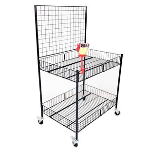 促销摆摊神器移动摊位小推车车折叠货架地摊展示架背板移动架户外