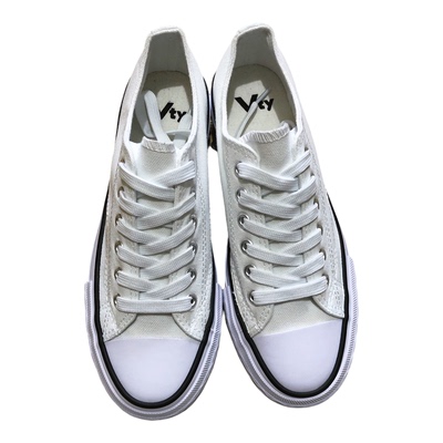 出口老美低帮松糕厚底小白帆布鞋