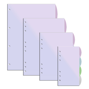 文谷4色装分页纸A5活页本20孔索引页B5线圈装订条26孔隔页纸分类a4笔记本30孔分隔页板索引标签卡彩色塑料片