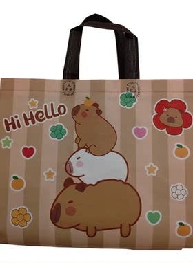 加厚覆膜网红动漫无纺布袋定制LOGO儿童服装店游乐场礼品卡通玩具