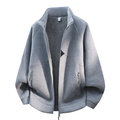 冬季立领时尚休闲百搭宽松ins风摇粒绒加绒加厚男生保暖外套2589