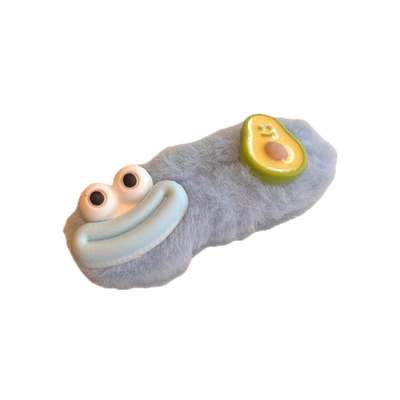 可爱搞怪大眼仔毛绒发夹女侧边刘海夹发卡秋冬毛茸茸鸭嘴夹子头饰