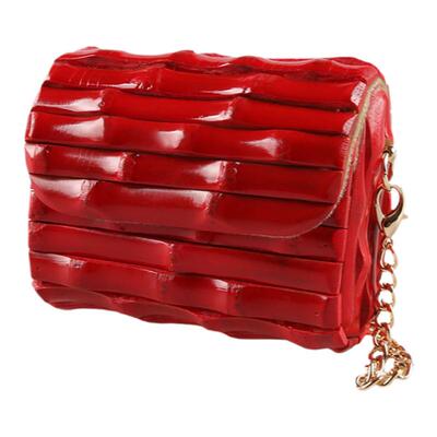 Nilerun竹根拼接红色迷你小方包