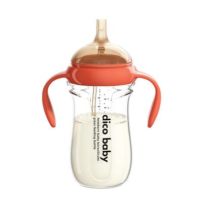 dicobaby玻璃奶瓶防呛鸭嘴吸管杯