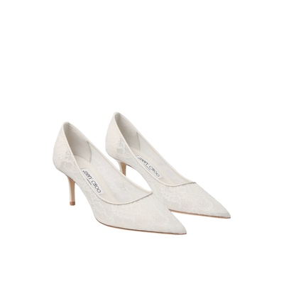 JIMMY CHOO/LOVE 65 女士 象牙白色蕾丝婚鞋高跟鞋