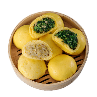 锦溪麦田荠菜菜团子素包子粗粮杂粮馒头早餐半成品加热即食玉米面