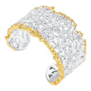 OOAK列维斯蕾丝系列原创蕾丝开口戒指小众设计精致中宽金边轻奢