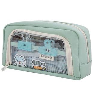 透明笔袋可视窗大容量ins风文具盒初中女孩高颜值简约可爱铅笔盒