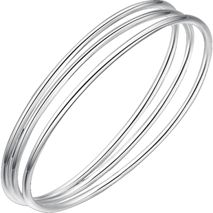 永兴银楼999纯银手镯女年轻款小众设计古法细圈三生三世 ins镯子