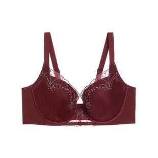 爱慕星辰本命年红内衣女软钢圈薄大胸显小/小胸聚拢性感蕾丝文胸