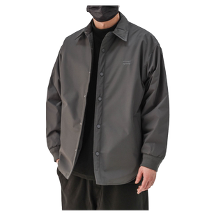 翻领夹克男羽绒服短款潮牌宽松教练上衣冬季新款90白鸭绒行政外套