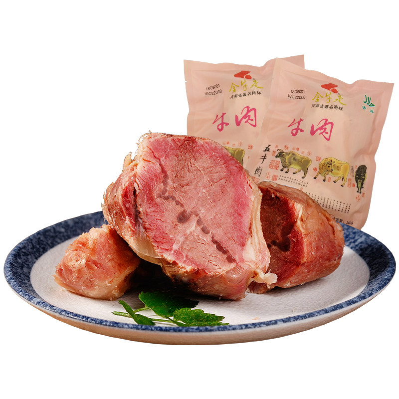 金牛足清真卤味牛肉熟食即食400g真空回族五香牛肉大块河南特产