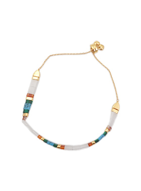 XMR多巴胺彩色天然石贝母手链女