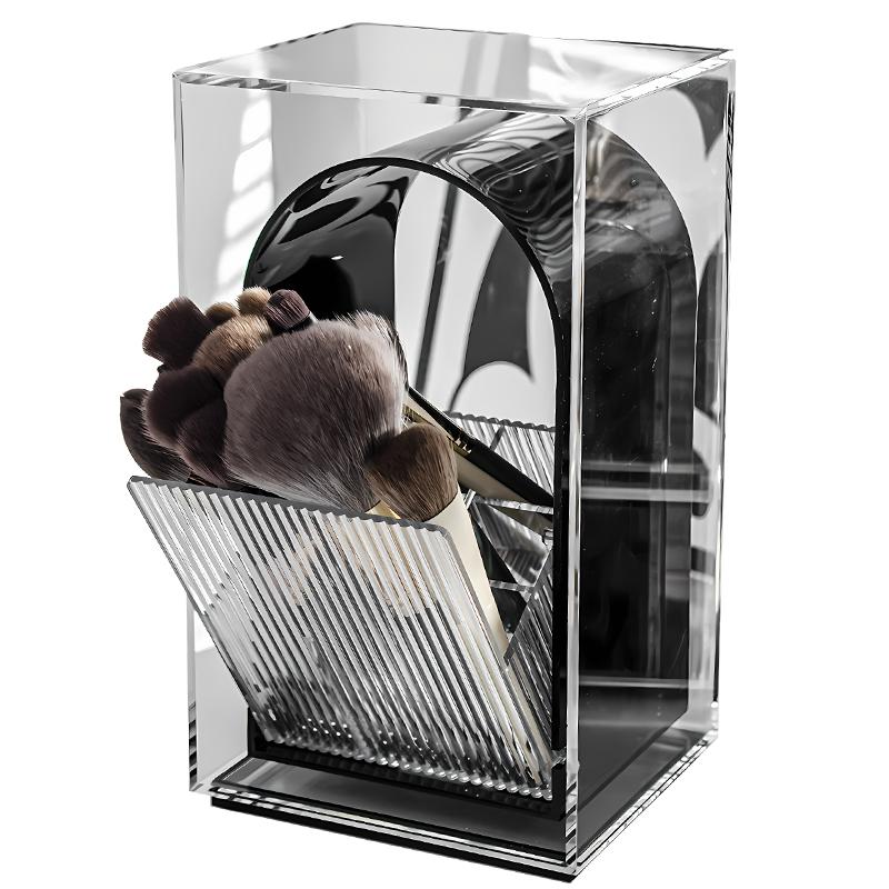 化妆刷收纳桶透明亚克力笔刷筒桌面高级感眉笔眼影散粉刷子收纳盒