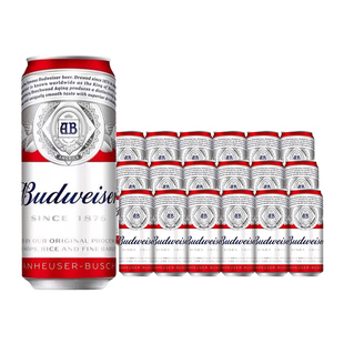 整箱 18听500ml Budweiser/百威经典醇正啤酒 新日期 泱赐酒社