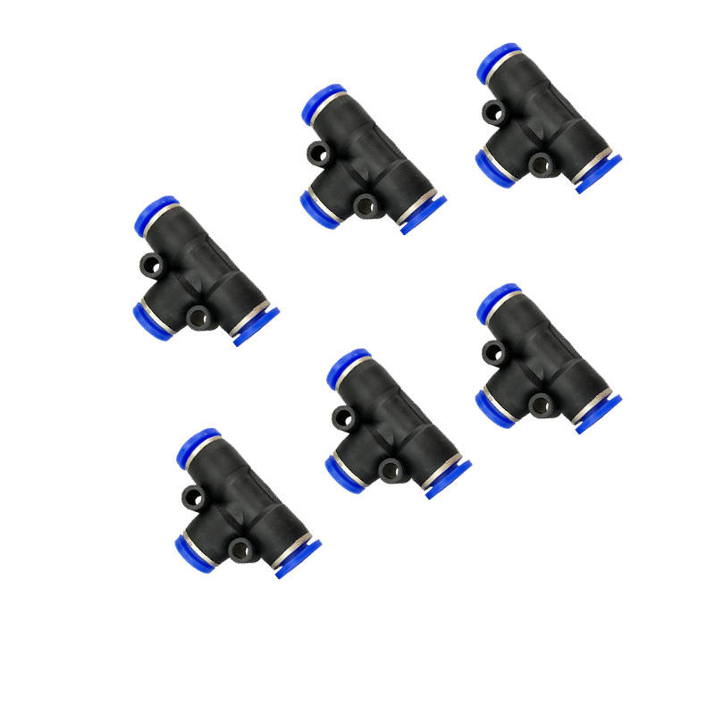 AKS艾克斯气动气管快速快插塑料接头T型三通PE-4/6/8/10/12/14/16