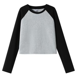 班尼路撞色修身打底衫女2026春季新款超好看百搭流行女士上衣女Q
