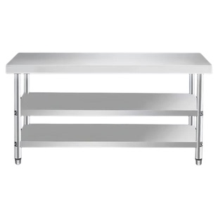 特厚304非国标不锈钢商用工作台操作台切菜桌子三层收纳架货架2