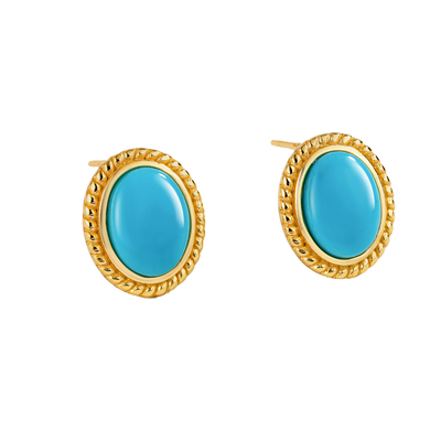 龙丰绿松轩天然绿松石耳钉