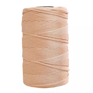 丝光棉麻线轻体冰麻线扁带毛线手工编钩织diy钩包包帽子坐垫空心