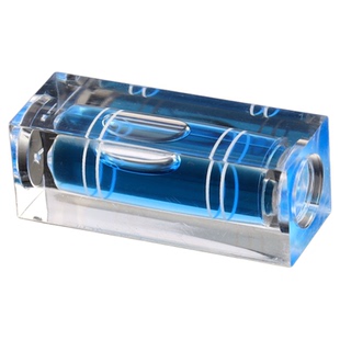 透明蓝水白双线水平仪方形亚克力水平尺高精度迷你水准泡水平泡柱