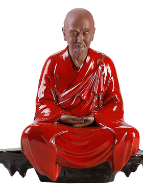 弘一法师陶瓷人物禅意摆件工艺品