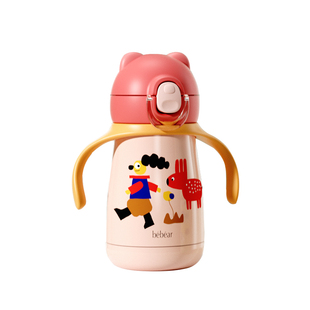 抱抱熊婴幼儿童保温杯宝宝外出喝水杯子带吸管两用家用专用学饮杯