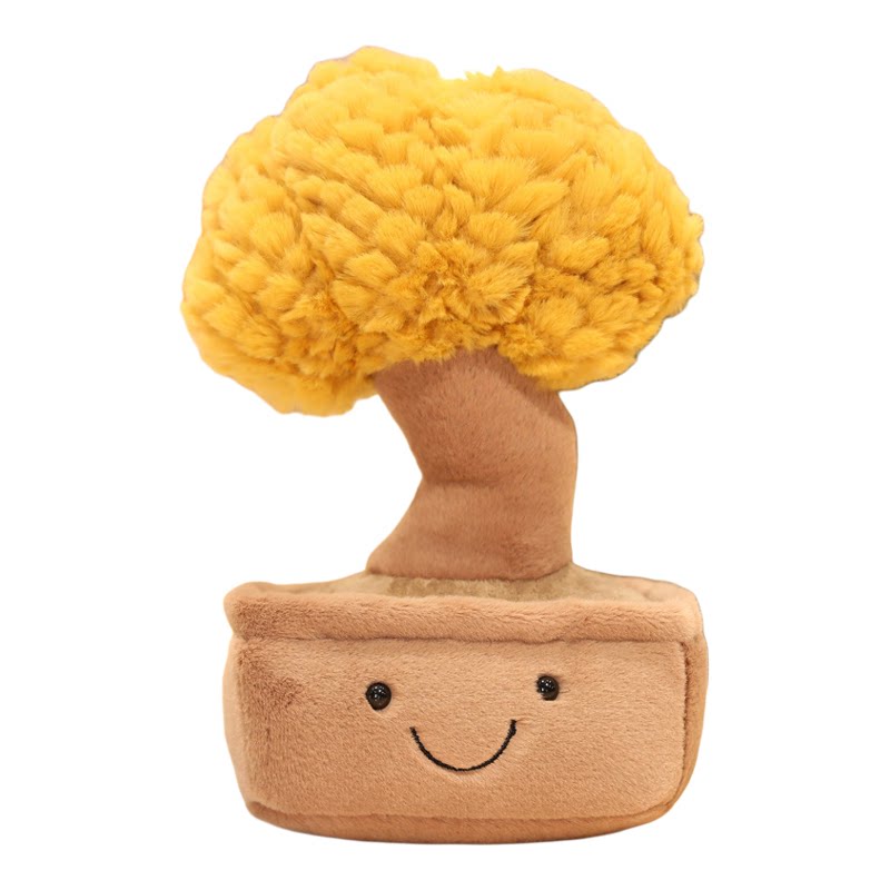 发财树苹果柿子毛绒新居摆件