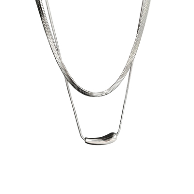 高级感蛇骨叠戴项链百搭锁骨链