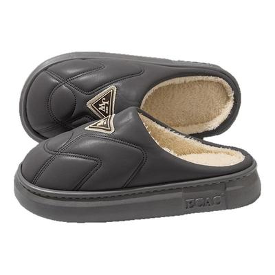 PU皮防水棉拖鞋男款冬季2025新款