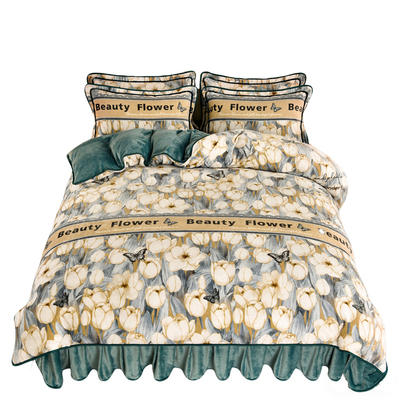 冬季加厚微芙牛奶绒四件套珊瑚绒