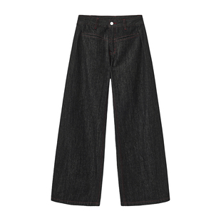 CUBIC复古时髦慵懒弯刀廓形百搭直筒长裤无弹原牛色牛仔裤EP2003