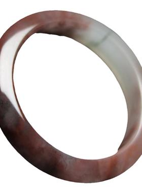 天然古典女玉石鸡血玉手镯带证书