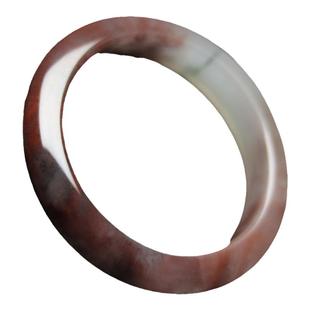 桂林鸡血玉手镯贵妃料玉镯子女款玉石镯子57圈口冰种飘天然玉手饰