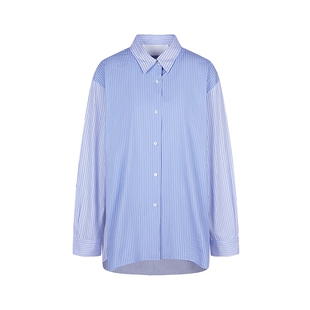【SAMUEL系列】LESS春棉质OVERSIZE宽松条纹衬衫女2P3212650
