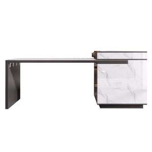 轻奢岩板岛台餐桌一体可伸缩家用开放式厨房中岛台多功能茶桌吧台