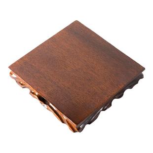 根雕实木底座正方形金蟾摆件木质托盘佛像紫砂壶客厅台面花瓶架子