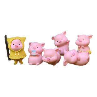 可爱小猪猪公仔手办萌化少女心小玩偶摆件桌面蛋糕装饰品盲盒盲袋