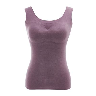 美思秋冬德绒发热无痕背心女带胸垫一体内衣秋冬打底保暖上衣