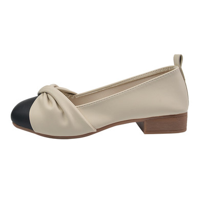 晚晚浅口单鞋女秋冬季软底豆豆鞋