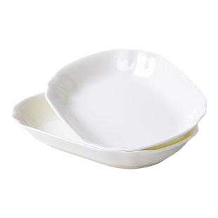 创意简约欧式骨瓷盘子家用白色长方形餐盘蒸鱼盘子北欧菜盘可微波