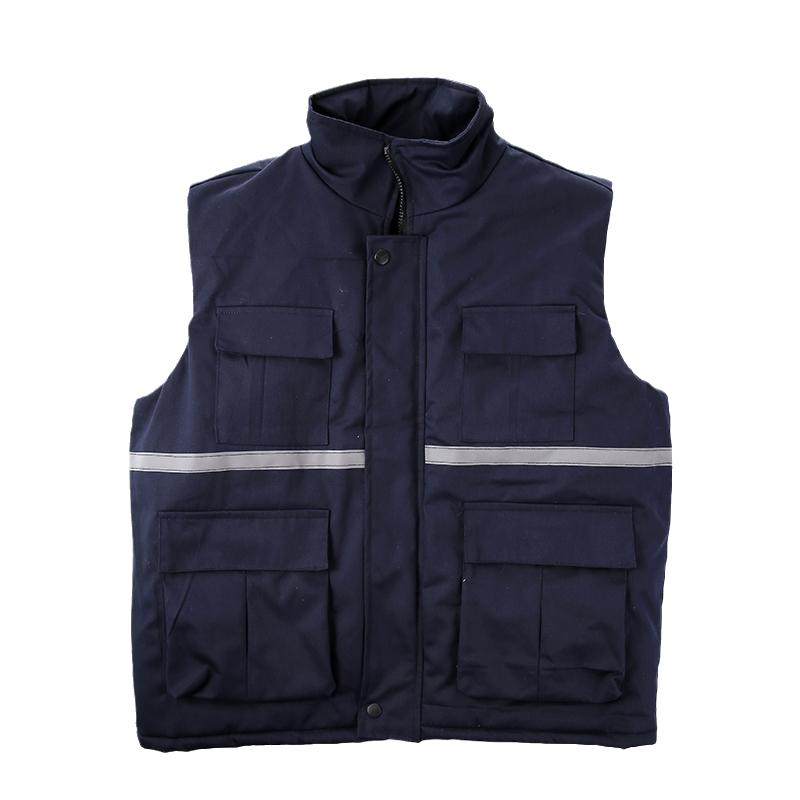中远秋冬装工作服男女加厚劳保服背心保暖冬季防寒棉马甲反光安全