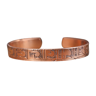 复古纯铜紫铜vintage六字真言手镯子 情侣开口潮流手环民族风饰品