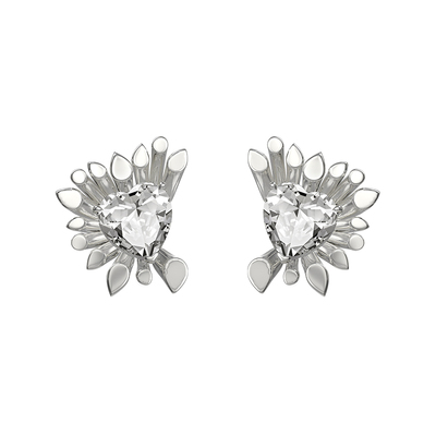 BOONEE桃心锆石水形耳钉