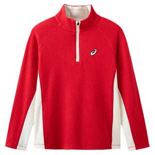 ASICS/亚瑟儿童男童冬季红色儿童长袖运动上衣训练服外套保暖上衣