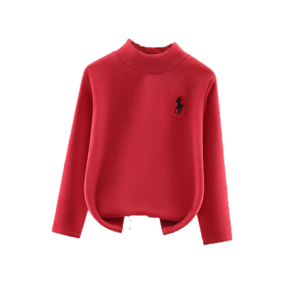 男童毛衣秋冬款红色打底衫