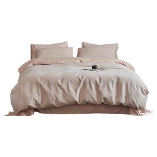 极简风全棉色织水洗棉四件套提花被套纯棉2026新款床品四季款纯色