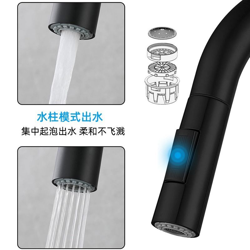 304不锈钢触摸水龙头厨房感应拉洗菜龙头水槽冷热出水控万向抽触