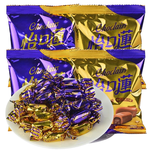 怡口莲夹心太妃糖结婚庆喜糖批发巧克力味零食婚庆散装糖果零食